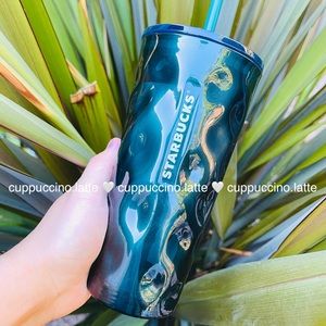 💚LAST ONE🍃Starbucks 2021 Emerald Green Wavy Glass Cold Cup